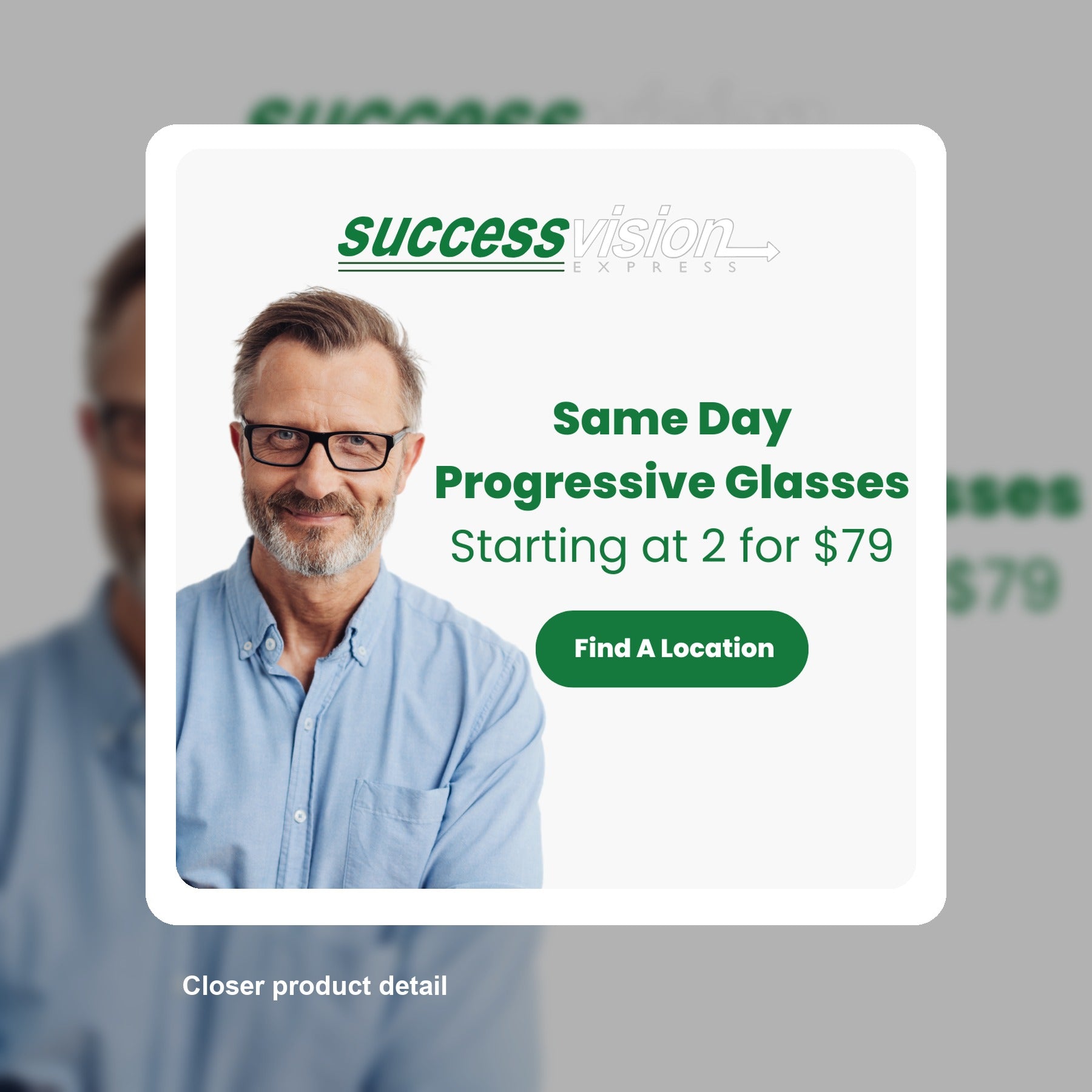 Same day No-Line Bifocals starting at 2 for $79 - Detail close-up