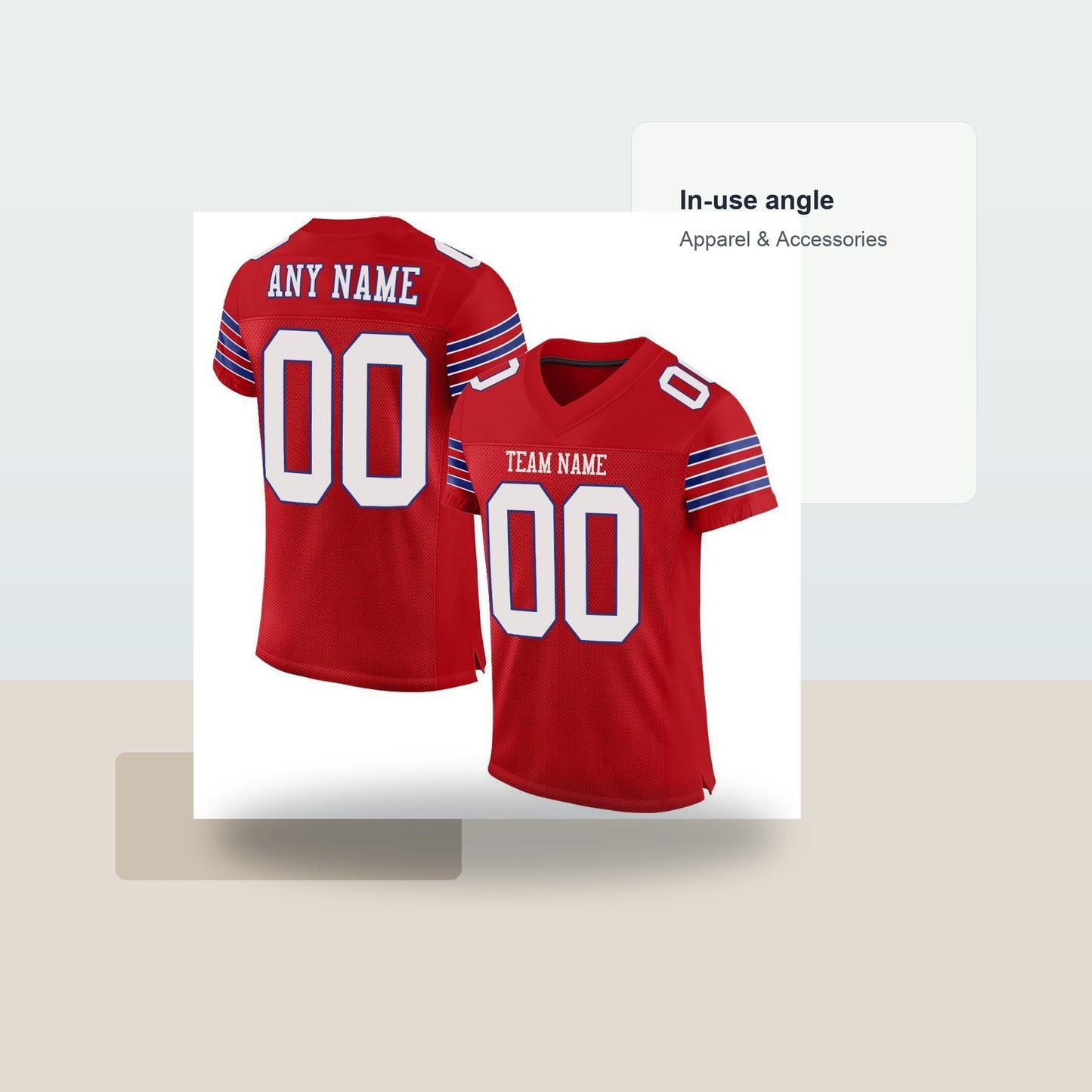 Custom Red White-Royal Mesh Authentic Football Jersey - Lifestyle context