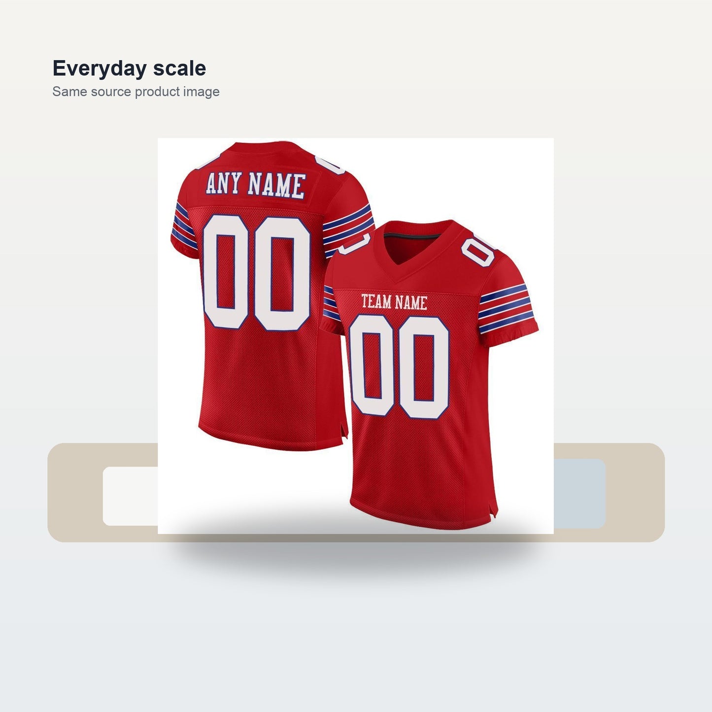 Custom Red White-Royal Mesh Authentic Football Jersey - Scale and use case