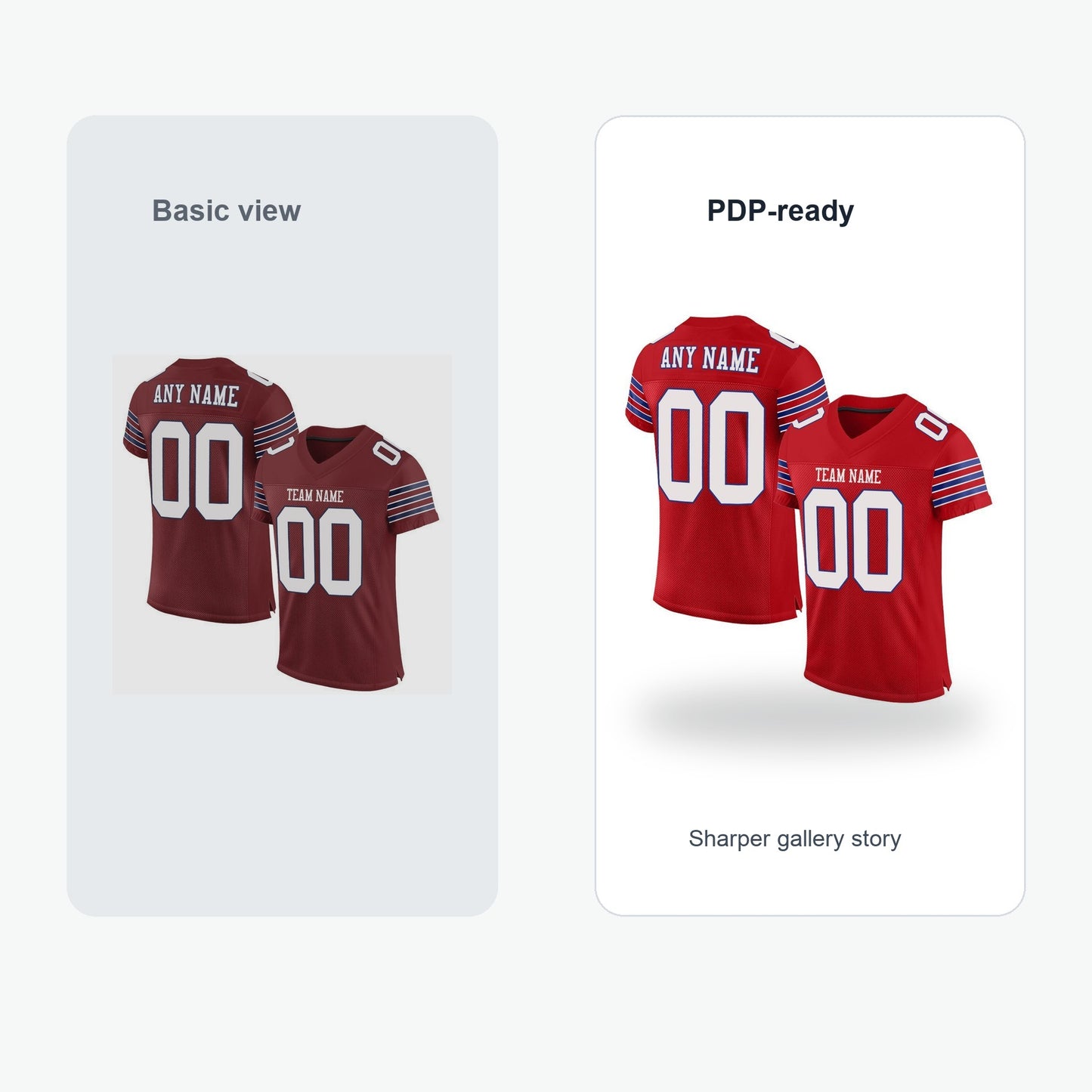 Custom Red White-Royal Mesh Authentic Football Jersey - Value comparison