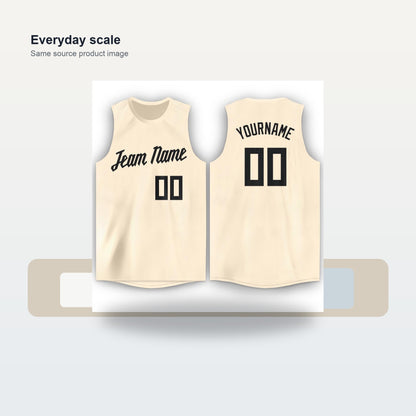 Custom Cream Black Round Neck Basketball Jersey Men's Women's - Scale and use case