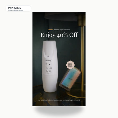 Get 40 % off and a Free 100ml Scent with Your V2 Diffuser - Clean catalog angle