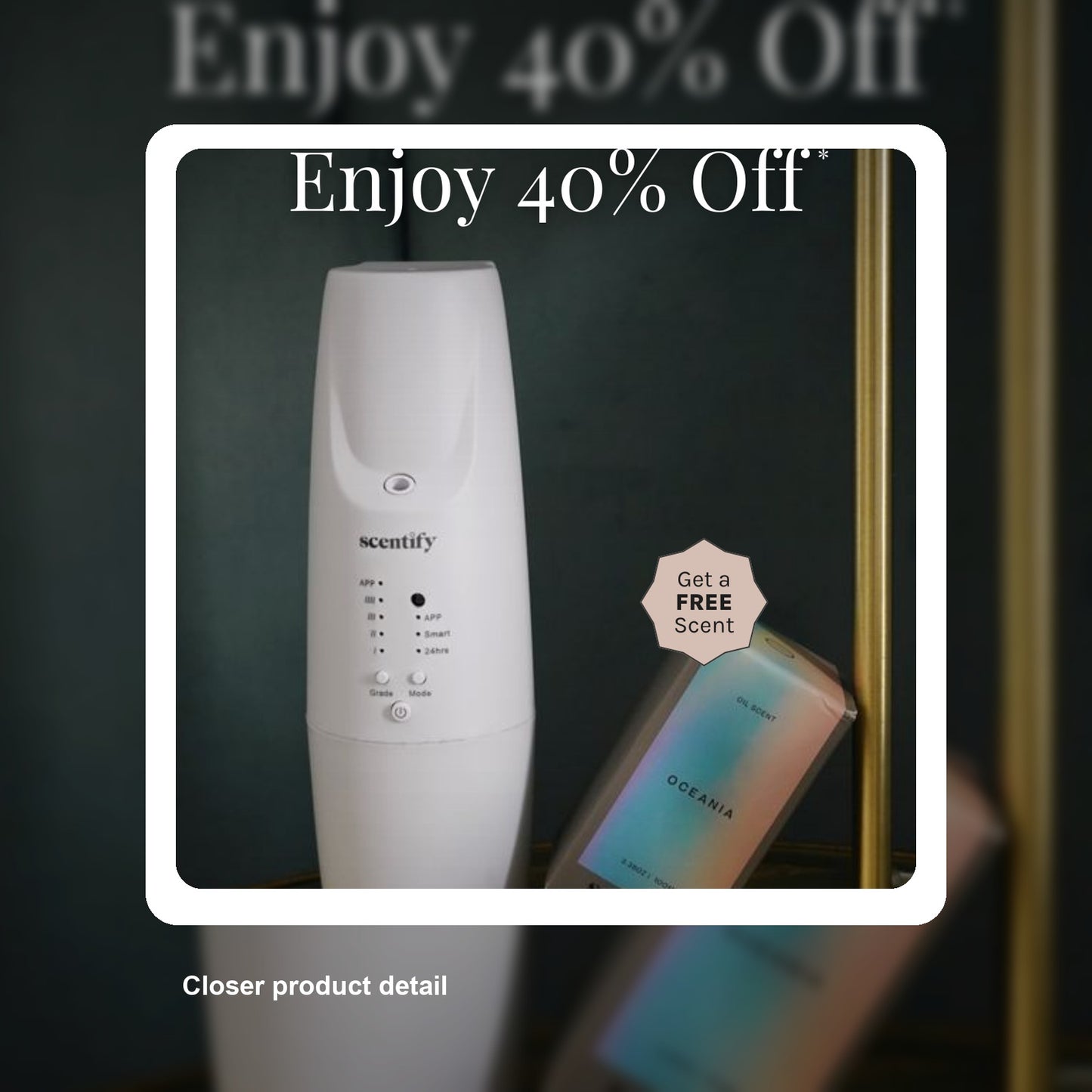 Get 40 % off and a Free 100ml Scent with Your V2 Diffuser - Detail close-up