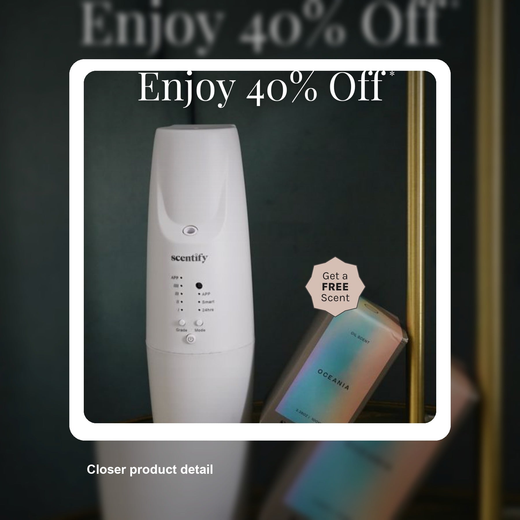 Get 40 % off and a Free 100ml Scent with Your V2 Diffuser - Detail close-up
