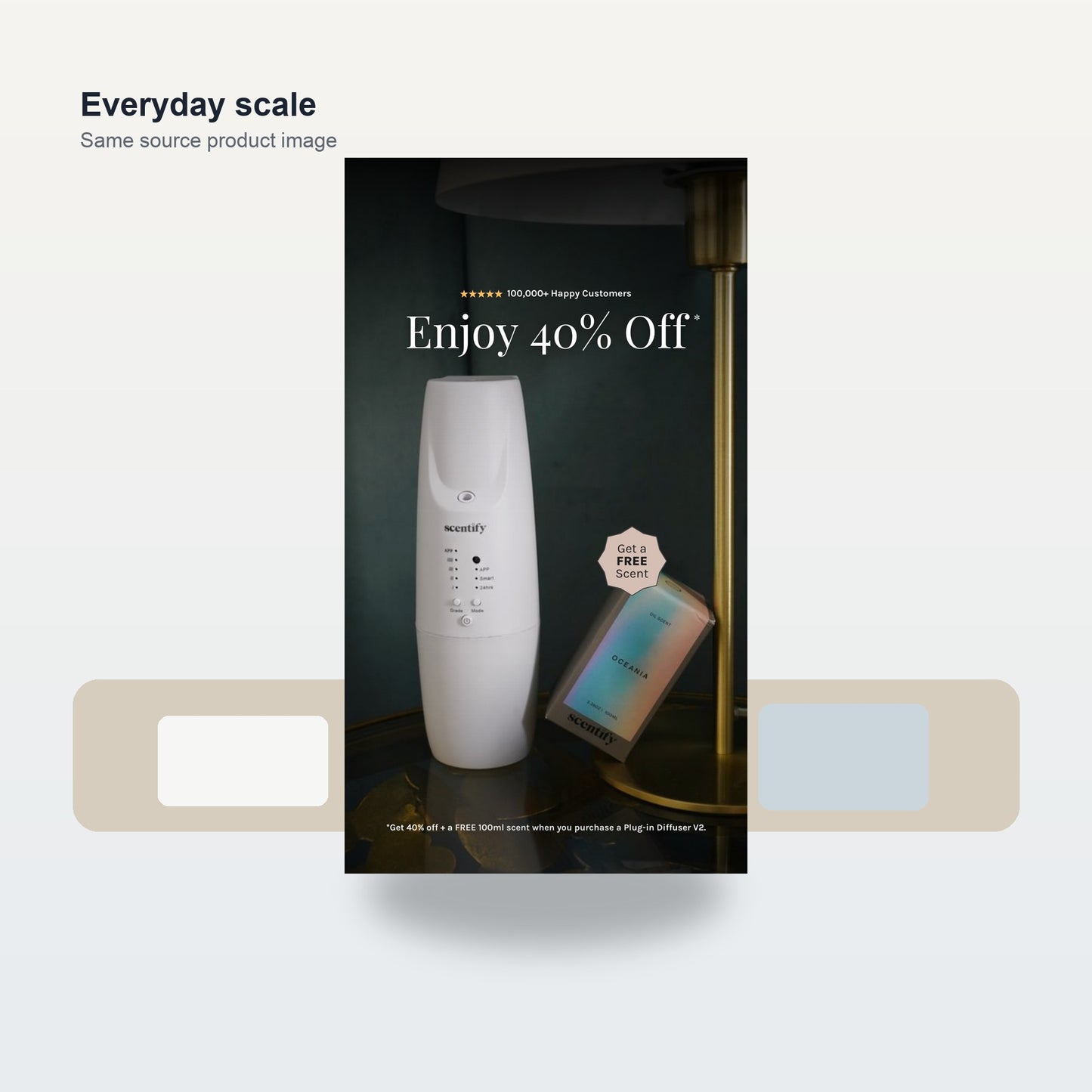 Get 40 % off and a Free 100ml Scent with Your V2 Diffuser - Scale and use case