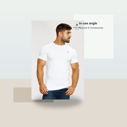 Premium Athletic Fit T-Shirt in White - Lifestyle context