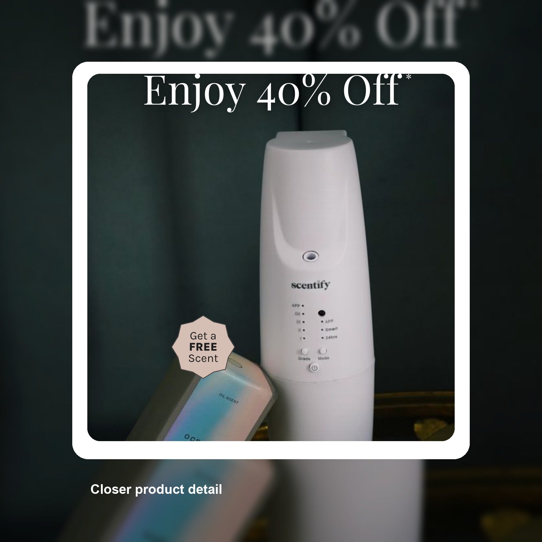 Get 40 % off and a Free 100ml Scent with Your V2 Diffuser - Detail close-up