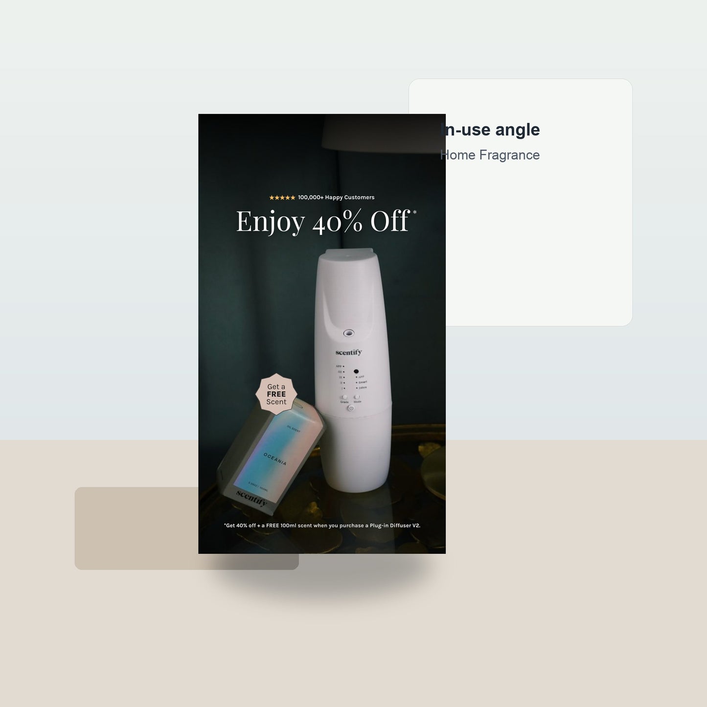 Get 40 % off and a Free 100ml Scent with Your V2 Diffuser - Lifestyle context