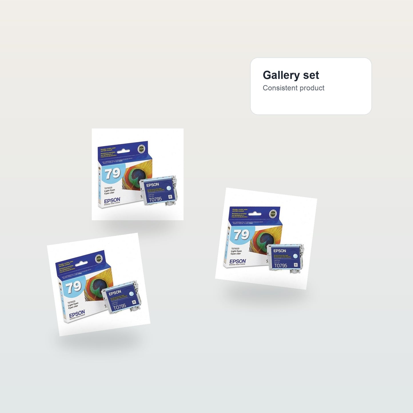 EPSON Stylus Photo 1400 Light Cyan Ink Cartridge - Gallery flat lay