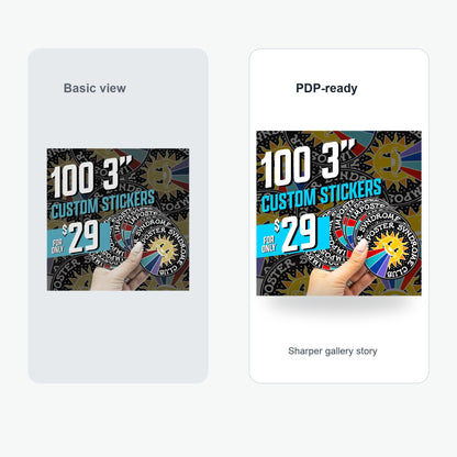 Get 100 Custom Stickers for ONLY $29. No Order Limit, ! - Value comparison