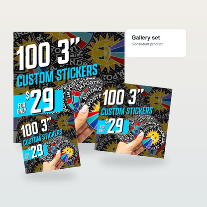 Get 100 Custom Stickers for ONLY $29. No Order Limit, ! - Gallery flat lay