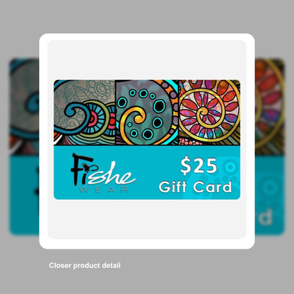 Gift Card - FisheWear, $100.00 - Detail close-up