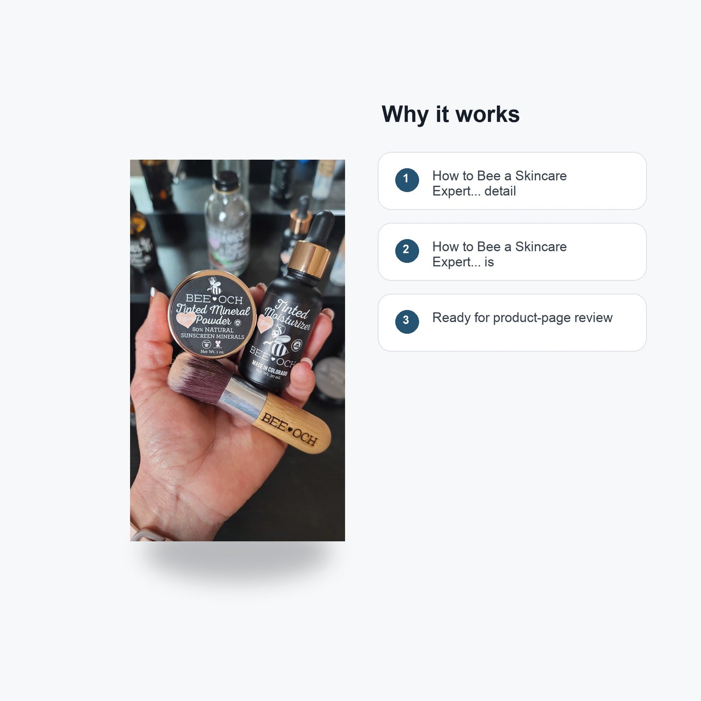 How to Bee a Skincare Expert... - Feature callouts