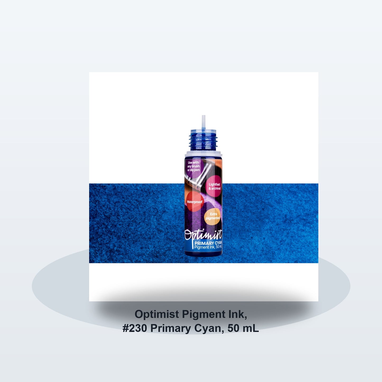 Optimist Pigment Ink, #230 Primary Cyan, 50 mL Precision Bottle - Soft studio hero