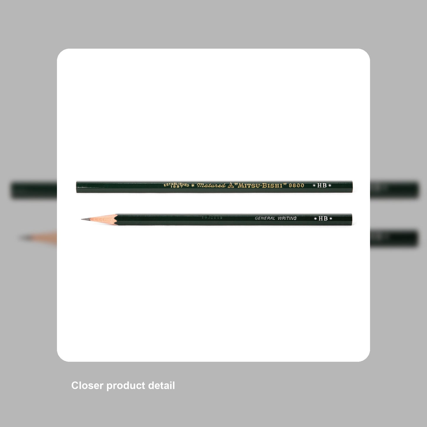 Mitsubishi 9800 Pencil, HB, Single - Detail close-up