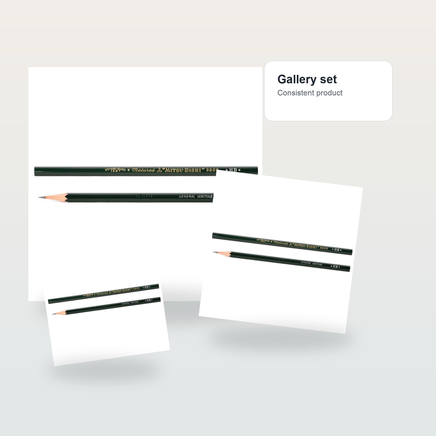 Mitsubishi 9800 Pencil, HB, Single - Gallery flat lay