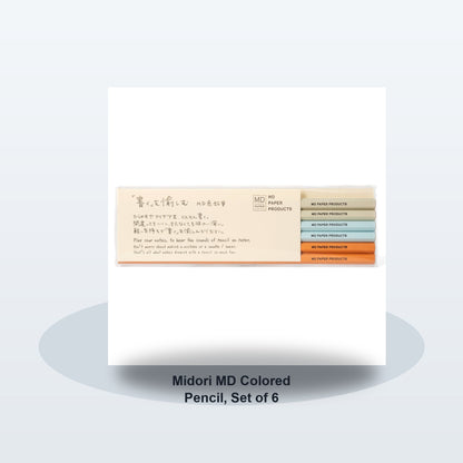 Midori MD Colored Pencil, Set of 6 - Soft studio hero
