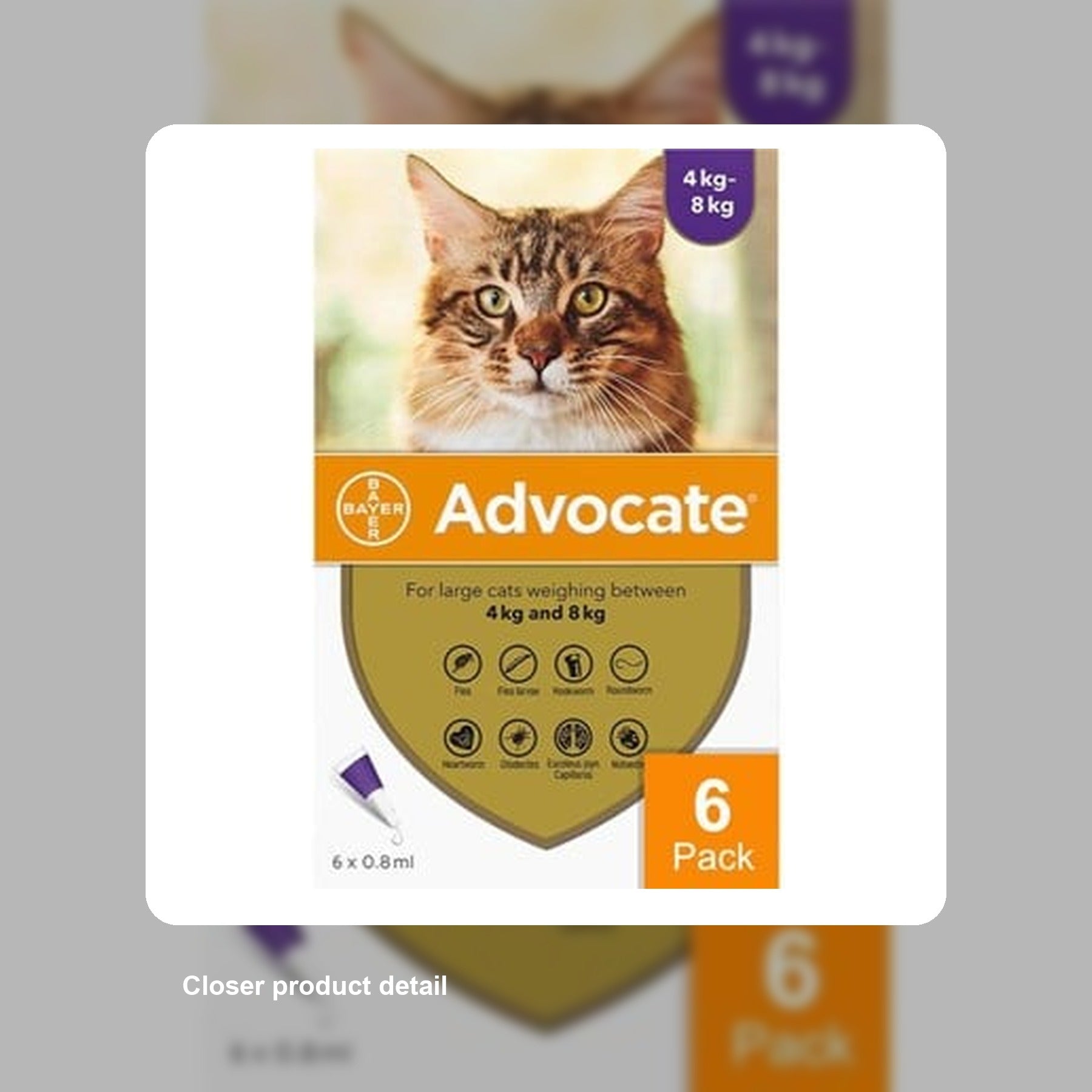 Advocate Cats Over 8.8lbs (4kg) - 6 Pack - Detail close-up
