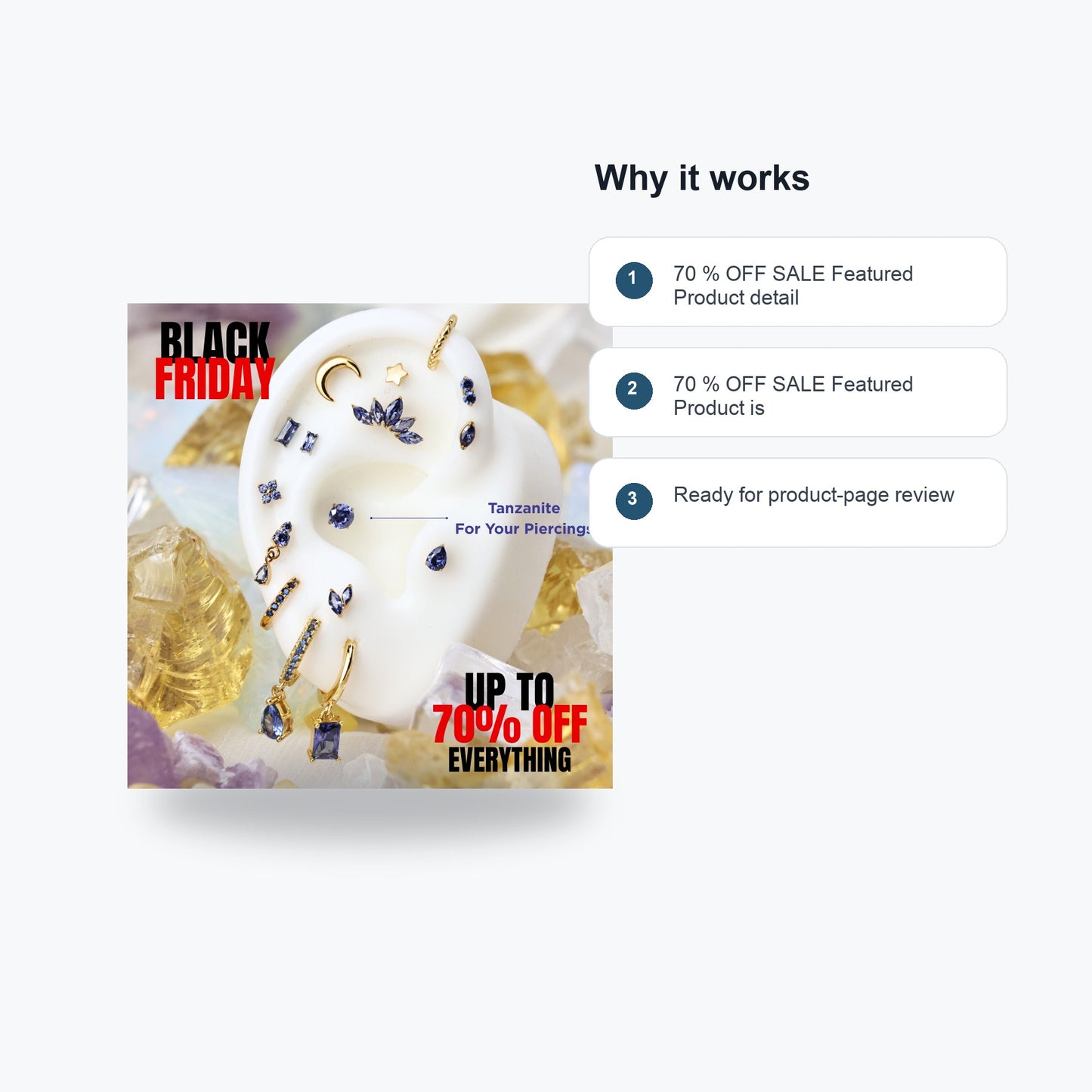 70 % OFF SALE Featured Product - Feature callouts
