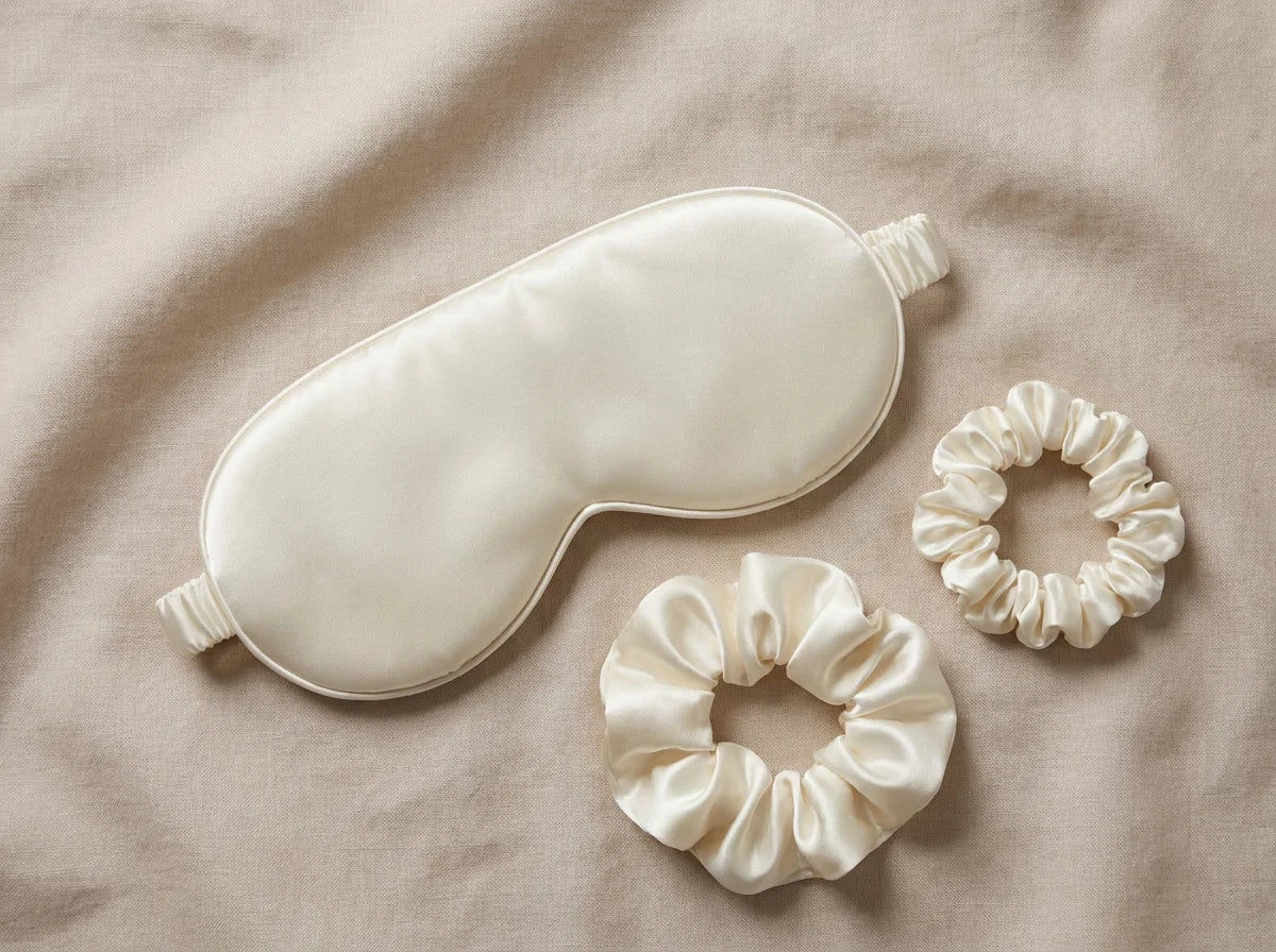 25 Momme Mulberry Silk Pillowcase Gift Set – Eye Mask & Scrunchies