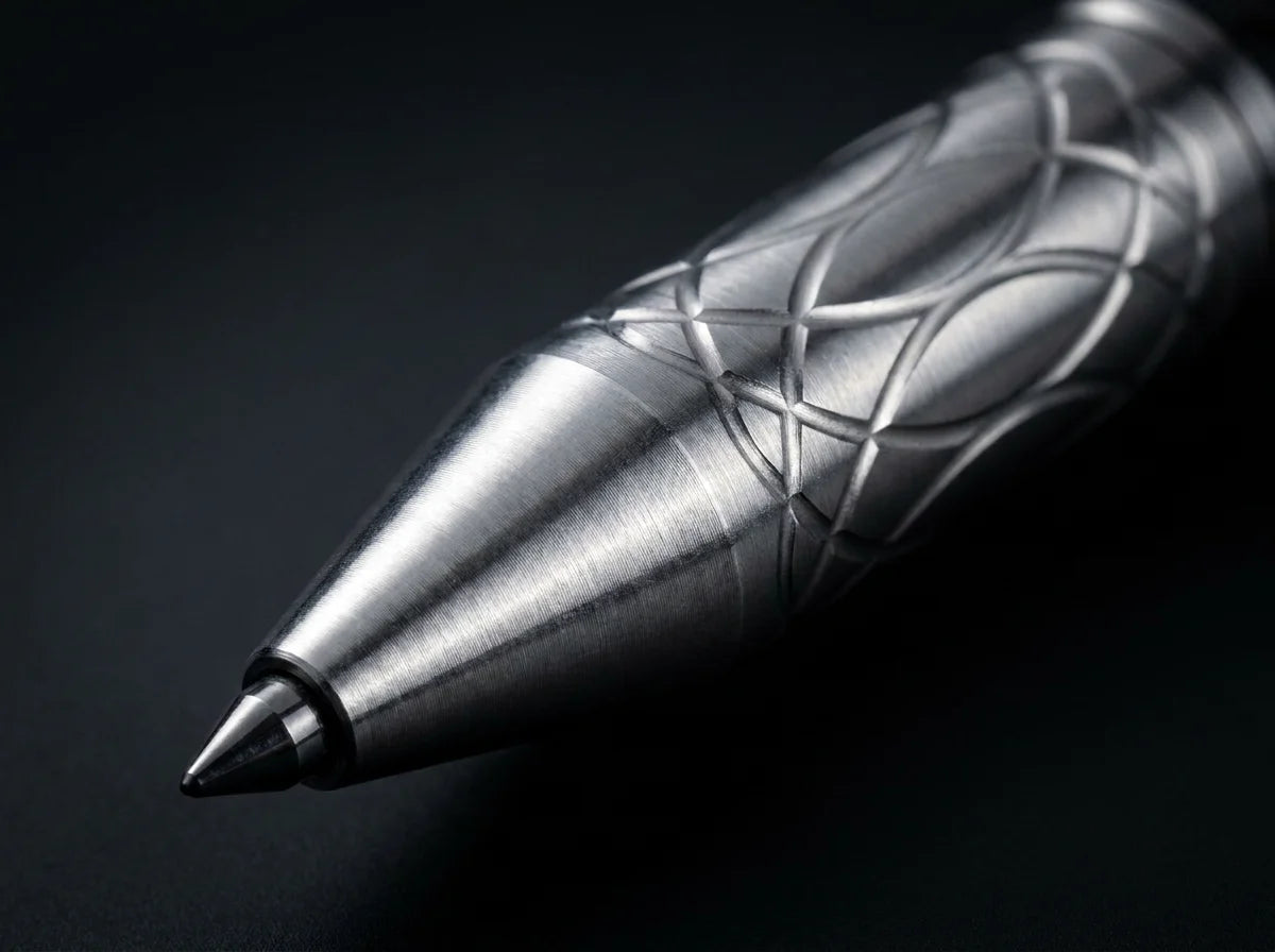 Titanium Bolt Action Tactical Pen – EDC Glass Breaker Writing Tool