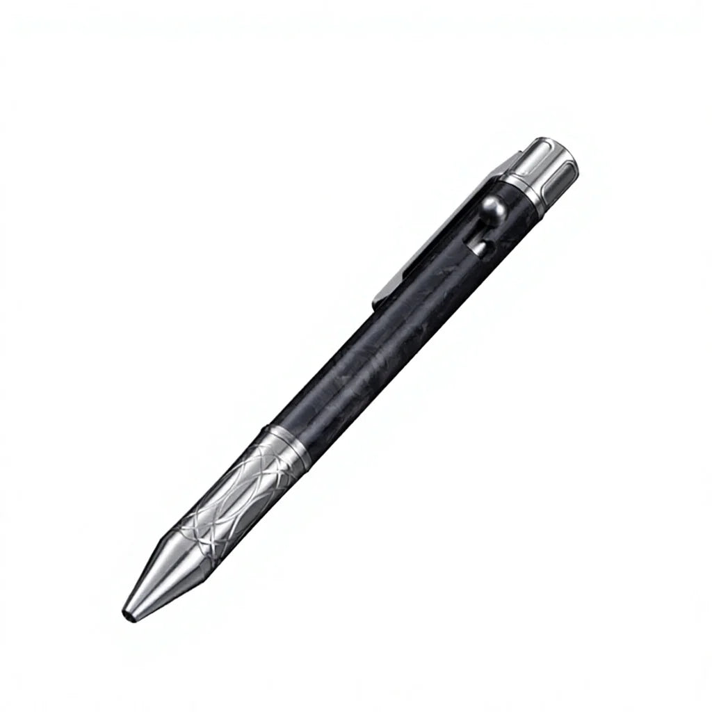 Titanium Bolt Action Tactical Pen – EDC Glass Breaker Writing Tool