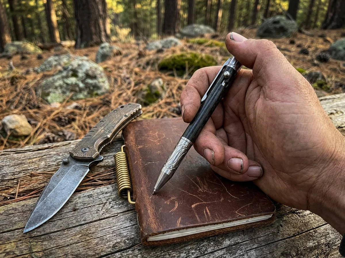 Titanium Bolt Action Tactical Pen – EDC Glass Breaker Writing Tool