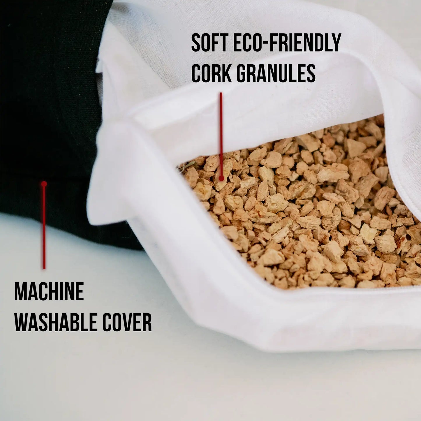 Acupressure pillow filled with cork granules for neck support