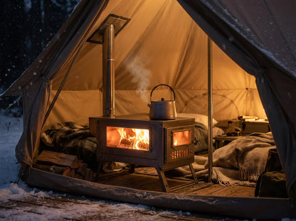Ultralight Titanium Folding Wood Stove – Portable Tent Camping Heater