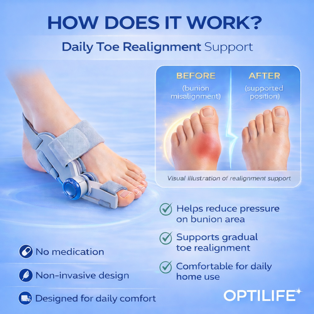 Bunion Fix toe separator in use - comfortable all-day wear for bunion correction