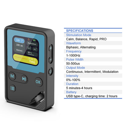 Vagus Nerve Stimulator (tVNS) for Anxiety & Sleep - Wearable Auricular Neurostimulation Device