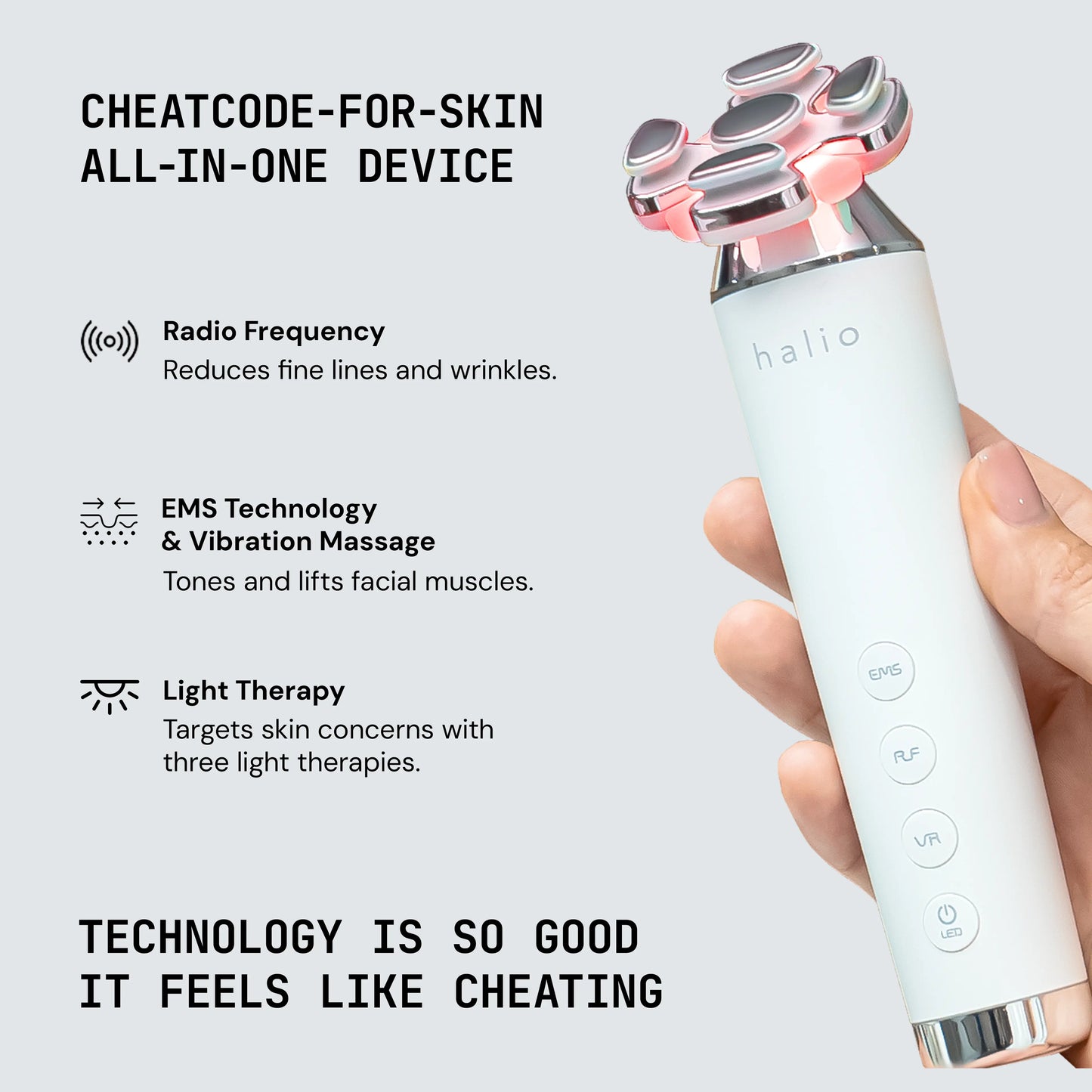SkinFirm RF Beauty Wand - Radio frequency skin tightening and facial lifting device