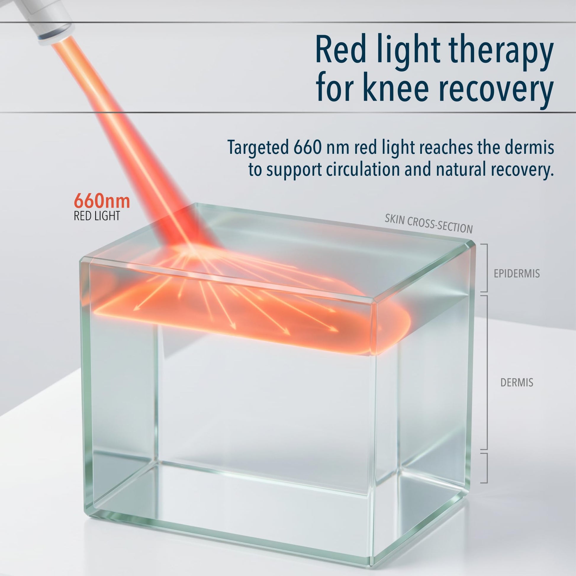 Knee massager wrapped around leg providing therapeutic heat and massage