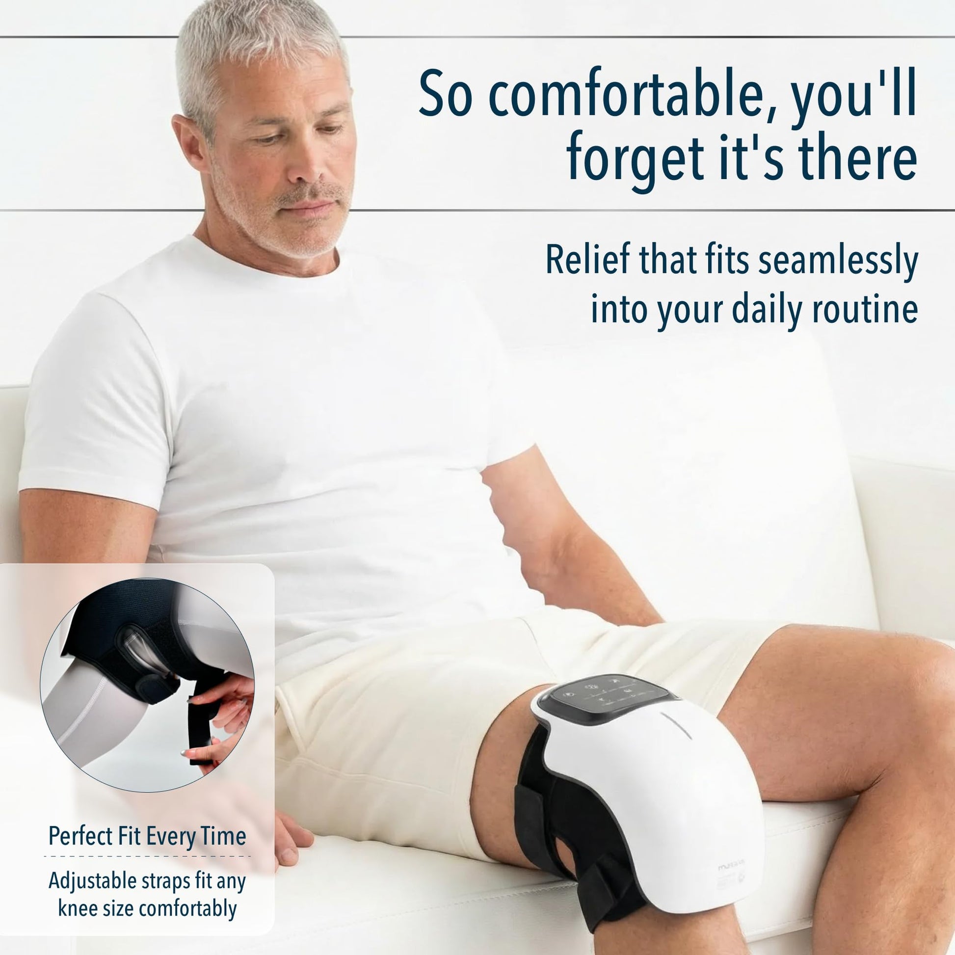 Knee therapy device with wireless remote control for easy operation