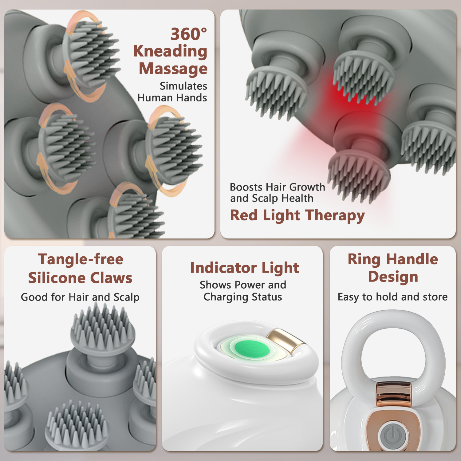 ScalpRevive Massage Comb - Electric scalp massager with red light therapy for hair growth