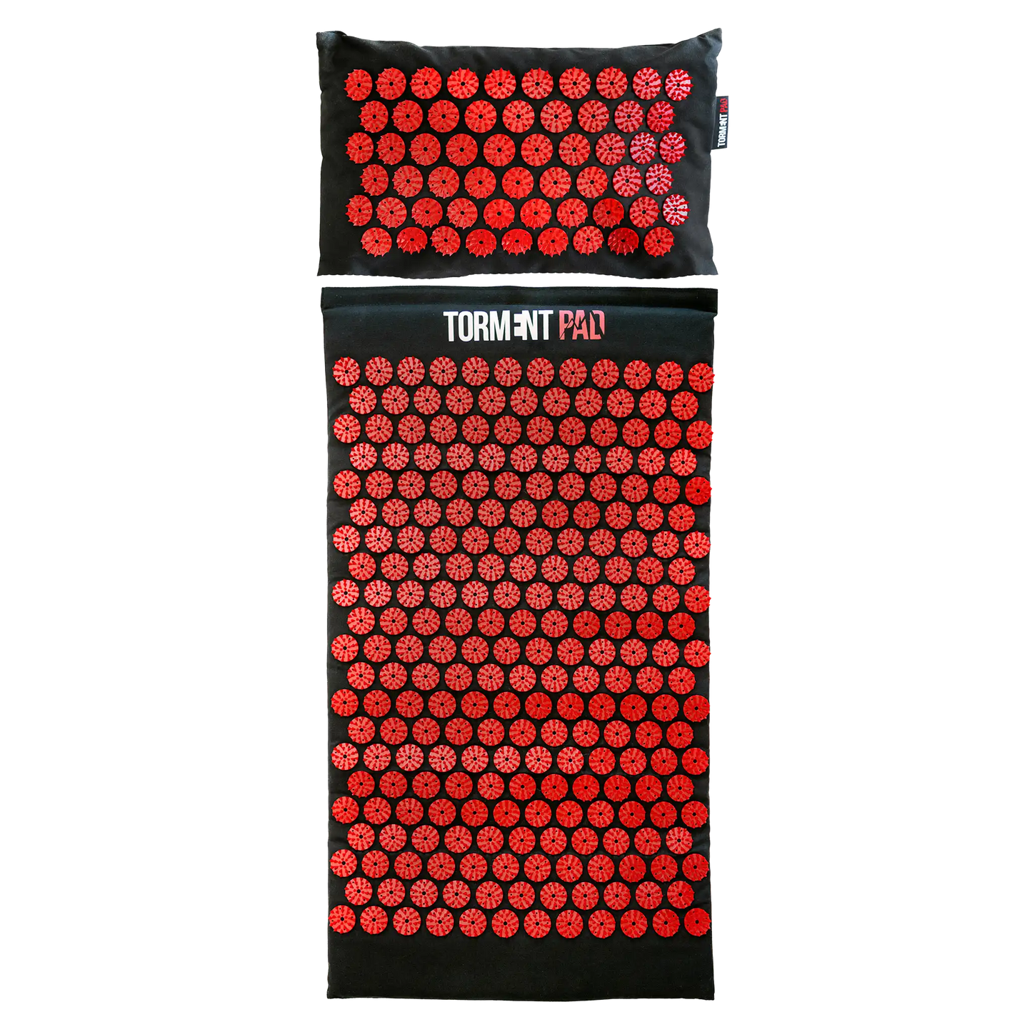 Acupressure mat and pillow set with pressure points for back pain relief