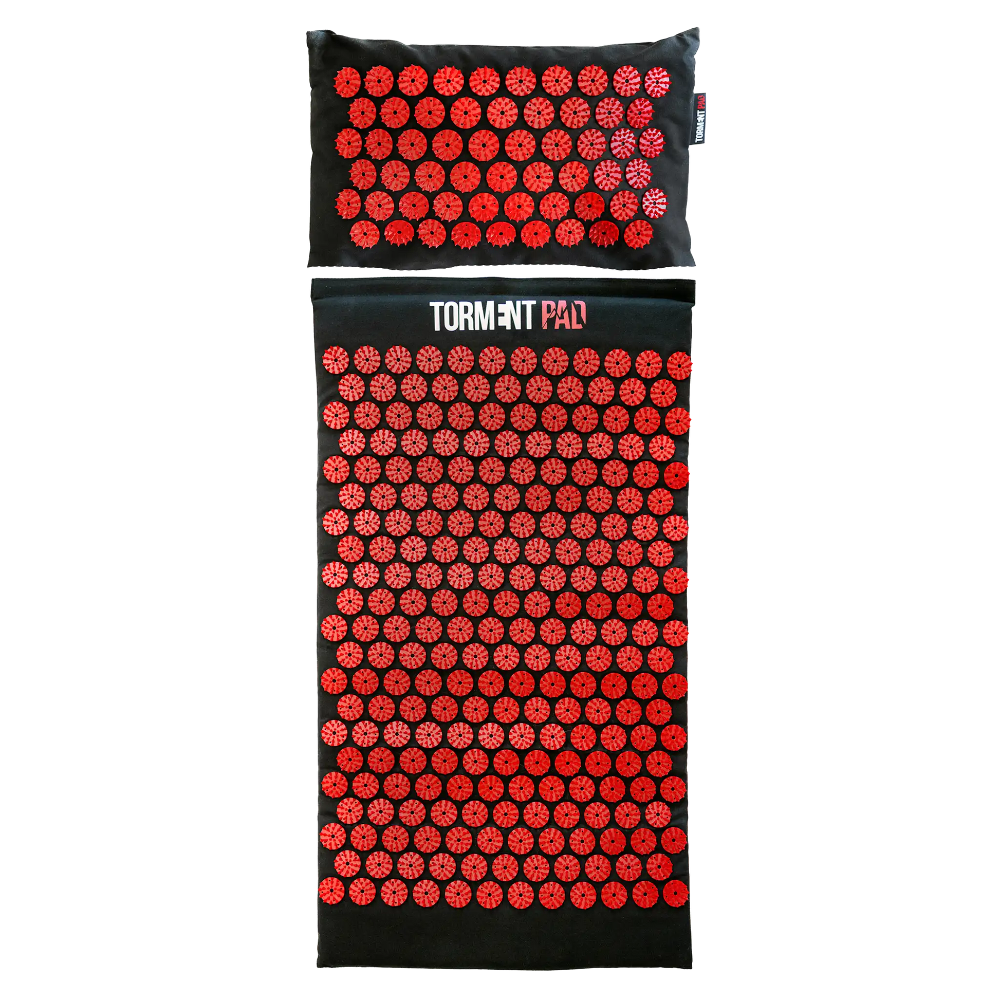 Acupressure mat and pillow set with pressure points for back pain relief