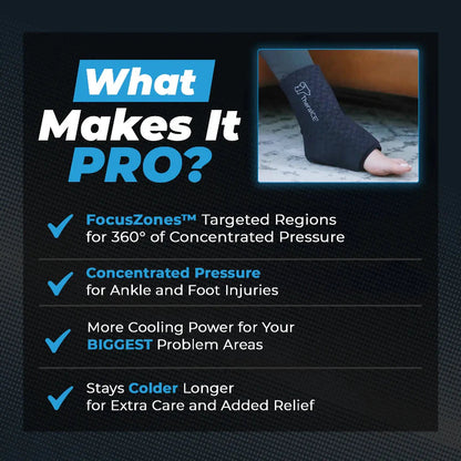 Cold Compression Ankle Sleeve Ice Wrap Sprains Swelling Sports Injury Recovery In Use