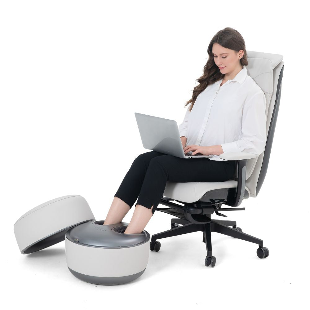 Heated Foot Spa Massager Heat Bubbles Shiatsu Massage Reflexology Tired Feet Side View