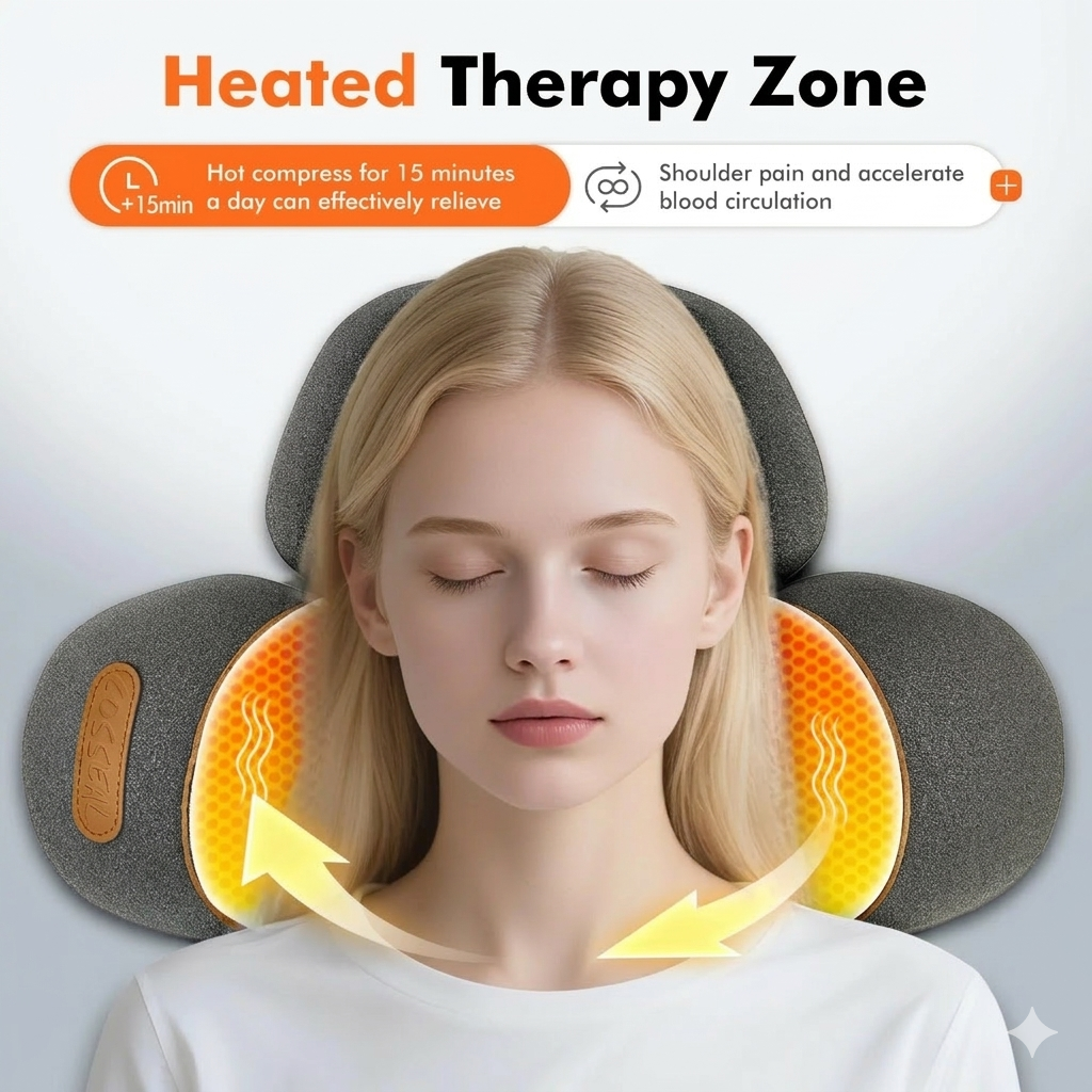 Therapeutic Neck Pillow Tension Headaches Neck Stiffness Cervical Support Sleep Side View
