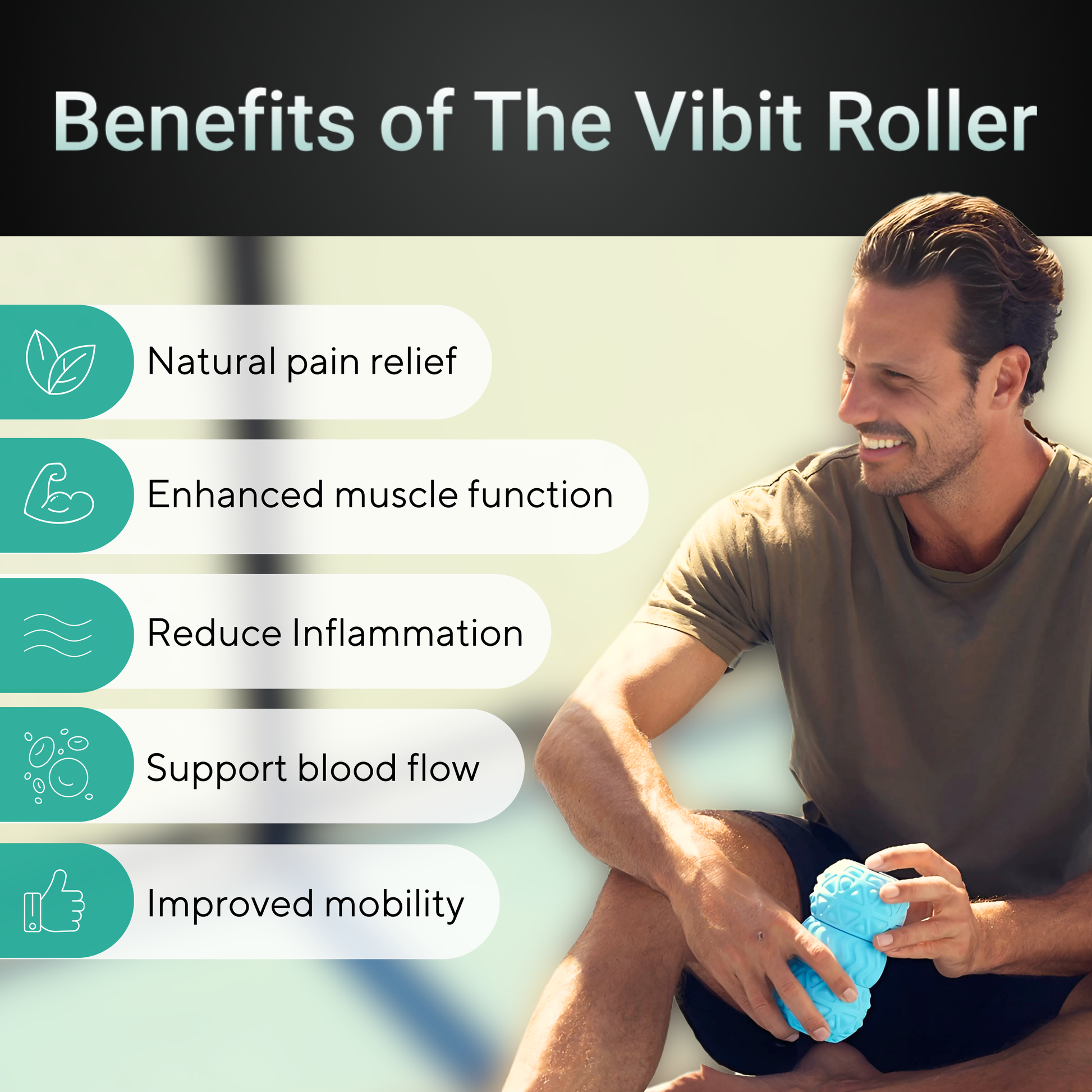 Vibrating Foam Roller Deep Tissue Massage Muscle Recovery Soreness Fascia Relief Features